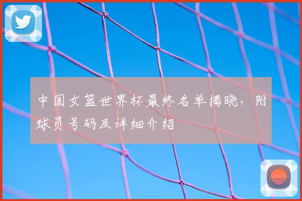 中国女篮世界杯最终名单揭晓，附球员号码及详细介绍